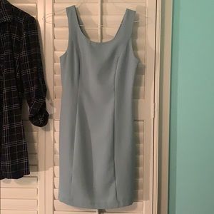 light blue bow back formal dress